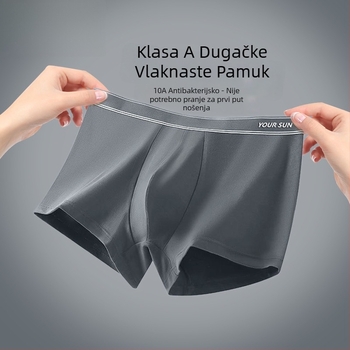 Muške pamučne bokserice, antibakterijske, prozračne, srednje visine struka, 90–95% pamuka