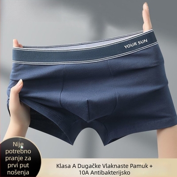 Muške pamučne bokserice, antibakterijske, prozračne, srednje visine struka, 90–95% pamuka