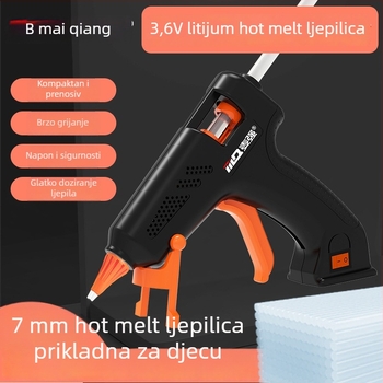 Bežični pištolj za topljeno ljepilo s Li baterijom 3.6V i 7 mm štapićima ljepila