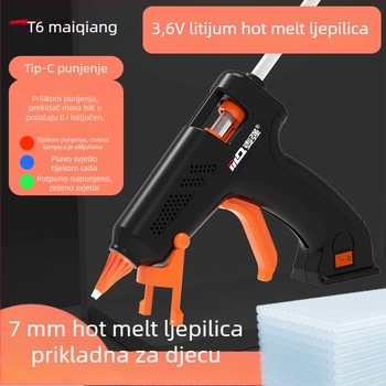Bežični pištolj za topljeno ljepilo s Li baterijom 3.6V i 7 mm štapićima ljepila