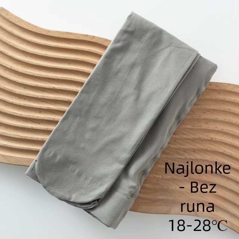 Ženske legice s fleecem, svijetlosive, 3/4 dužine, plus veličina, ton kože