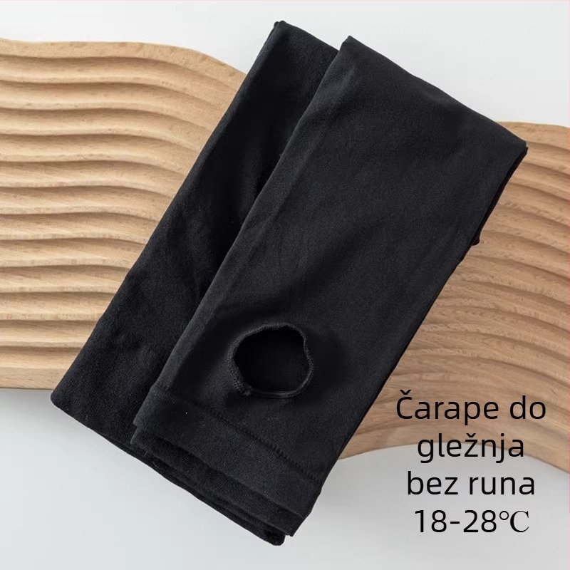 Ženske legice s fleecem, svijetlosive, 3/4 dužine, plus veličina, ton kože
