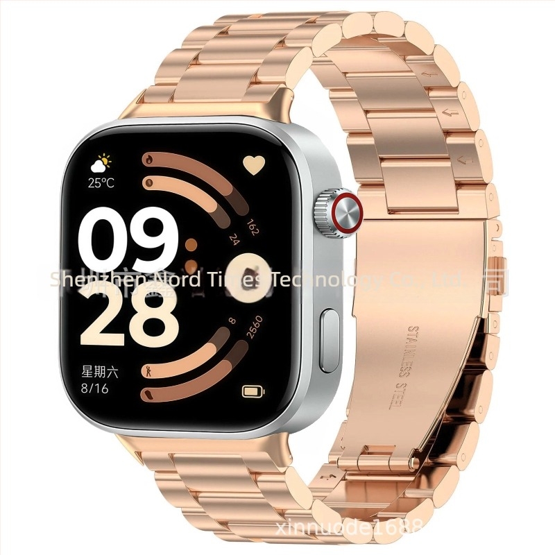 Trostruki metalni kaiš za Redmi Watch 6, nehrđajući čelik, dvostruko kopčanje