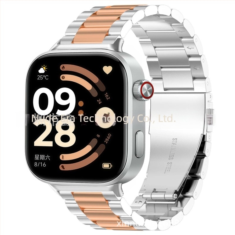 Trostruki metalni kaiš za Redmi Watch 6, nehrđajući čelik, dvostruko kopčanje