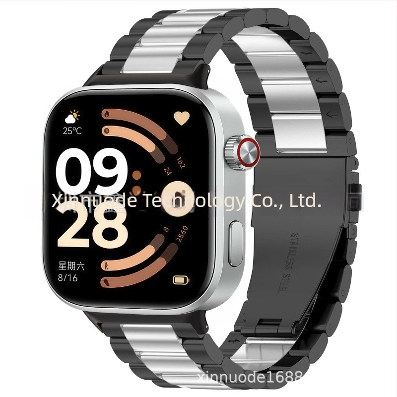 Trostruki metalni kaiš za Redmi Watch 6, nehrđajući čelik, dvostruko kopčanje