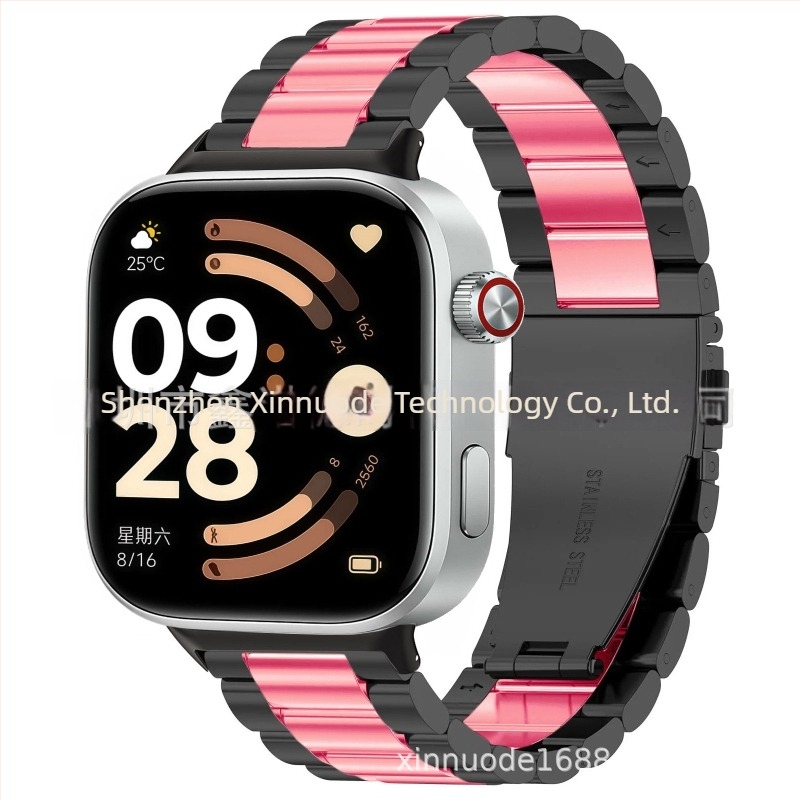 Trostruki metalni kaiš za Redmi Watch 6, nehrđajući čelik, dvostruko kopčanje