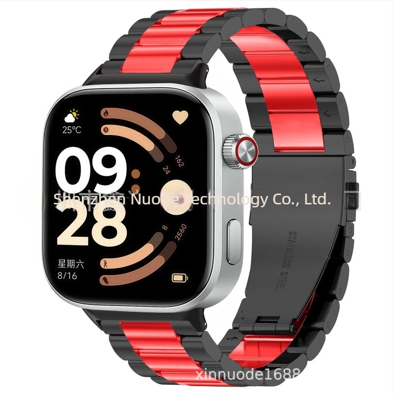 Trostruki metalni kaiš za Redmi Watch 6, nehrđajući čelik, dvostruko kopčanje