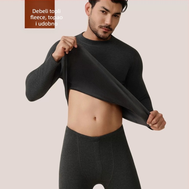 Parni termalni set donjeg i gornjeg rublja – 95% pamuk, fleece podstava od poliestera 80%, tkanina 750 g/m2, ekstra debela 401–500 g/m2, za mlade 18–40 godina.