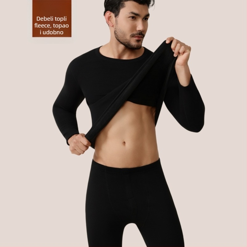 Parni termalni set donjeg i gornjeg rublja – 95% pamuk, fleece podstava od poliestera 80%, tkanina 750 g/m2, ekstra debela 401–500 g/m2, za mlade 18–40 godina.