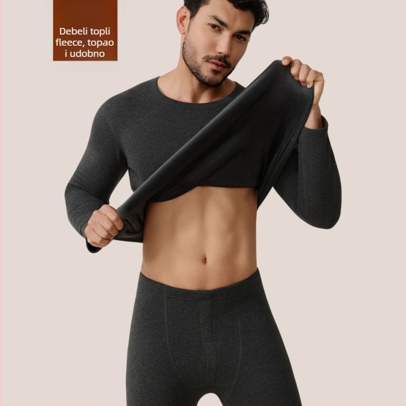 Parni termalni set donjeg i gornjeg rublja – 95% pamuk, fleece podstava od poliestera 80%, tkanina 750 g/m2, ekstra debela 401–500 g/m2, za mlade 18–40 godina.