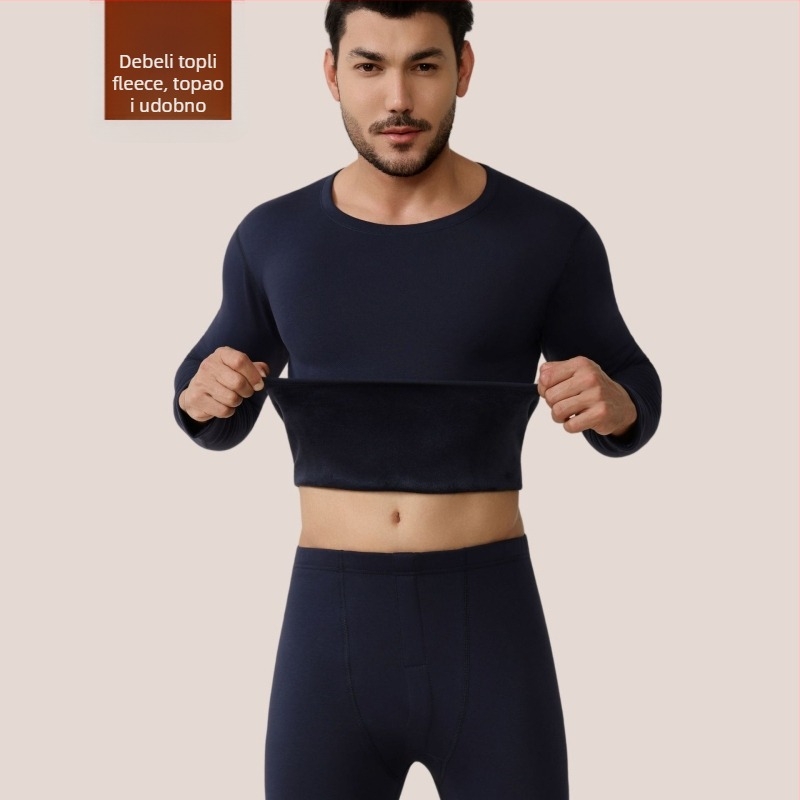 Parni termalni set donjeg i gornjeg rublja – 95% pamuk, fleece podstava od poliestera 80%, tkanina 750 g/m2, ekstra debela 401–500 g/m2, za mlade 18–40 godina.