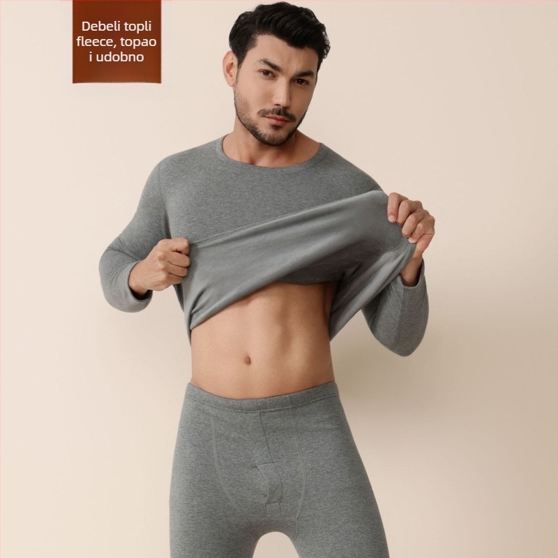 Parni termalni set donjeg i gornjeg rublja – 95% pamuk, fleece podstava od poliestera 80%, tkanina 750 g/m2, ekstra debela 401–500 g/m2, za mlade 18–40 godina.