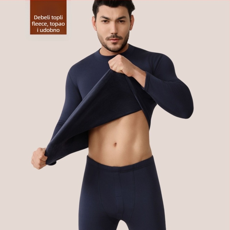 Parni termalni set donjeg i gornjeg rublja – 95% pamuk, fleece podstava od poliestera 80%, tkanina 750 g/m2, ekstra debela 401–500 g/m2, za mlade 18–40 godina.