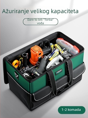 Set torbi za alat od izdržljive Oxford tkanine, debeli i prijenosni – dvije kvadratne torbe s 30% većom kapacitetom i 3D dizajnom, s remenima, za kućnu upotrebu