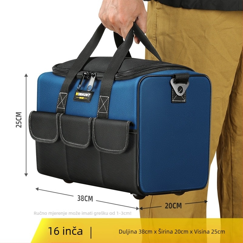 Set torbi za alat od izdržljive Oxford tkanine, debeli i prijenosni – dvije kvadratne torbe s 30% većom kapacitetom i 3D dizajnom, s remenima, za kućnu upotrebu