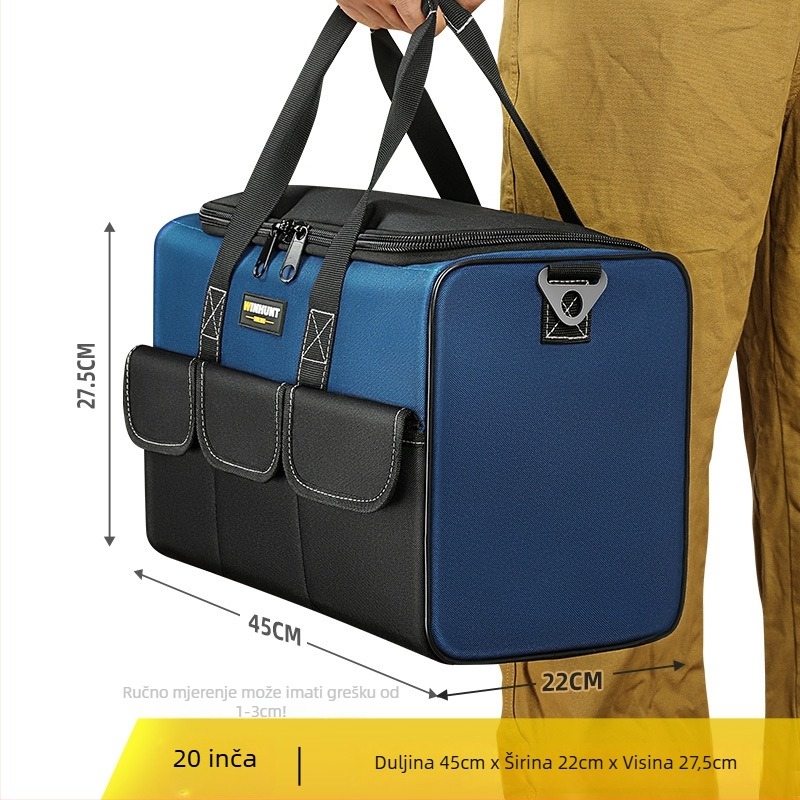 Set torbi za alat od izdržljive Oxford tkanine, debeli i prijenosni – dvije kvadratne torbe s 30% većom kapacitetom i 3D dizajnom, s remenima, za kućnu upotrebu