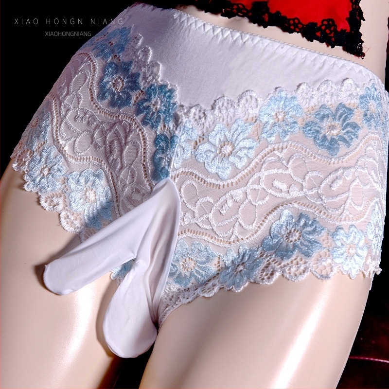 Muške gaćice od čipke s džepom, srednja visina, najlon čipka, pamuk podstava