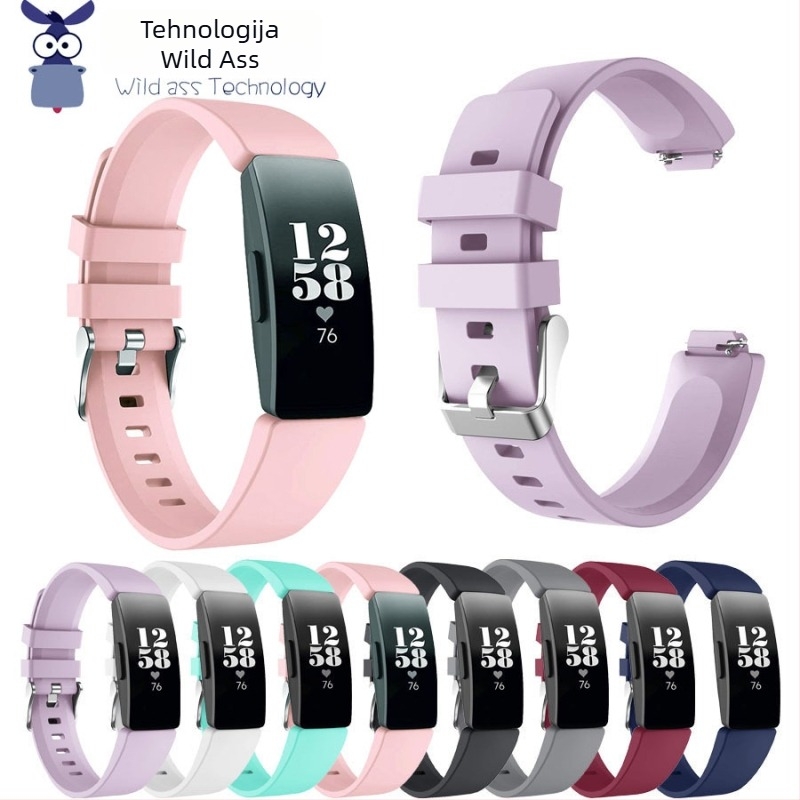 Silikonska narukvica za Fitbit Inspire HR — Kompatibilna s modelom 6134021; Posebno prilagođeno sučelje; Veličina sučelja prilagodljiva; Silikon materijal; Licencirano privatno označavanje
