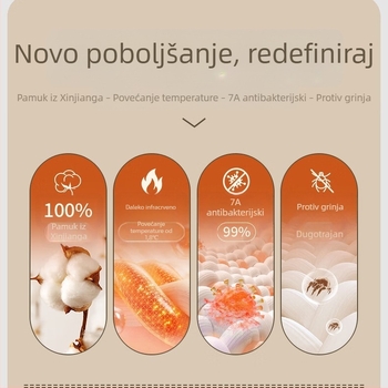 Langsha set termalnog donjeg rublja od 100% pamuka za muškarce i žene, top s okruglim izrezom i dugim hlačama, debeo materijal