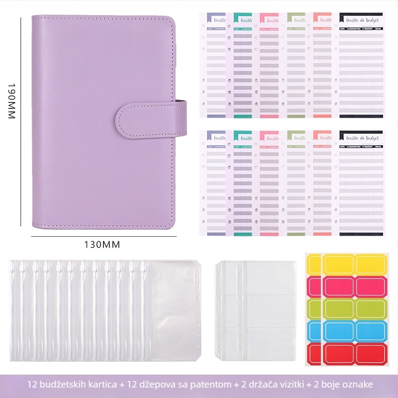 Macaron stil bilježnica s odvojivim listovima, PU kožnim omotom, Dowling papir, 80 g/m², 100–200 stranica