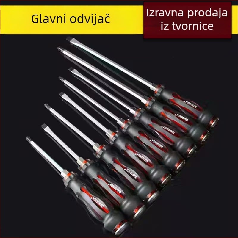 Skup šrafcigala s magnetskim krom-vanadijem čelika, križna i ravna glava, PP/TPR držač