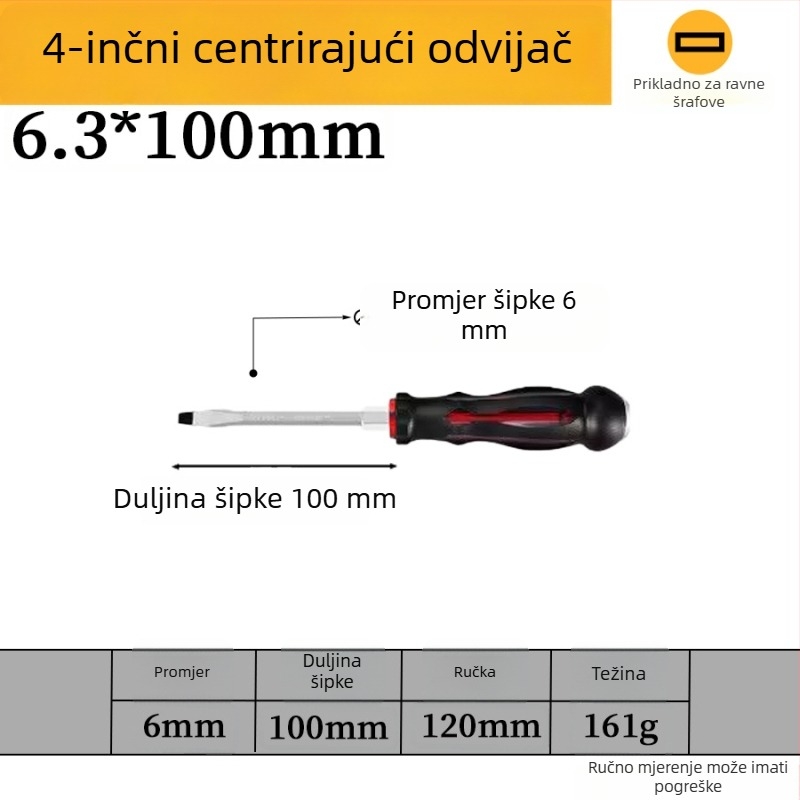 Skup šrafcigala s magnetskim krom-vanadijem čelika, križna i ravna glava, PP/TPR držač