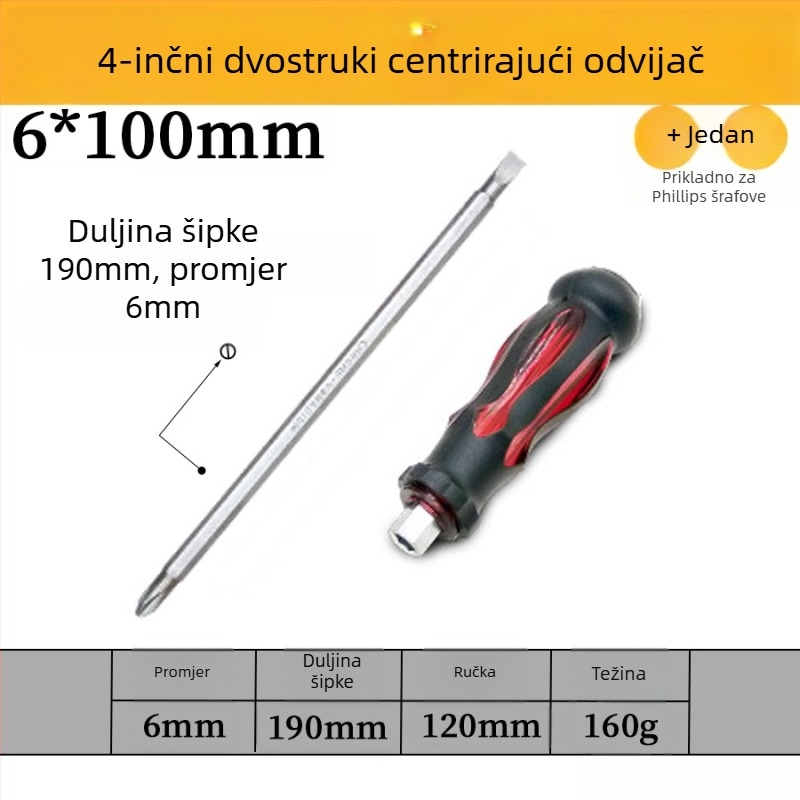 Skup šrafcigala s magnetskim krom-vanadijem čelika, križna i ravna glava, PP/TPR držač