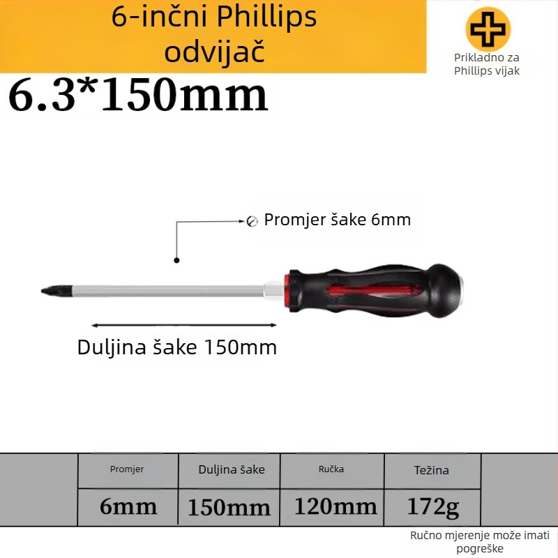 Skup šrafcigala s magnetskim krom-vanadijem čelika, križna i ravna glava, PP/TPR držač
