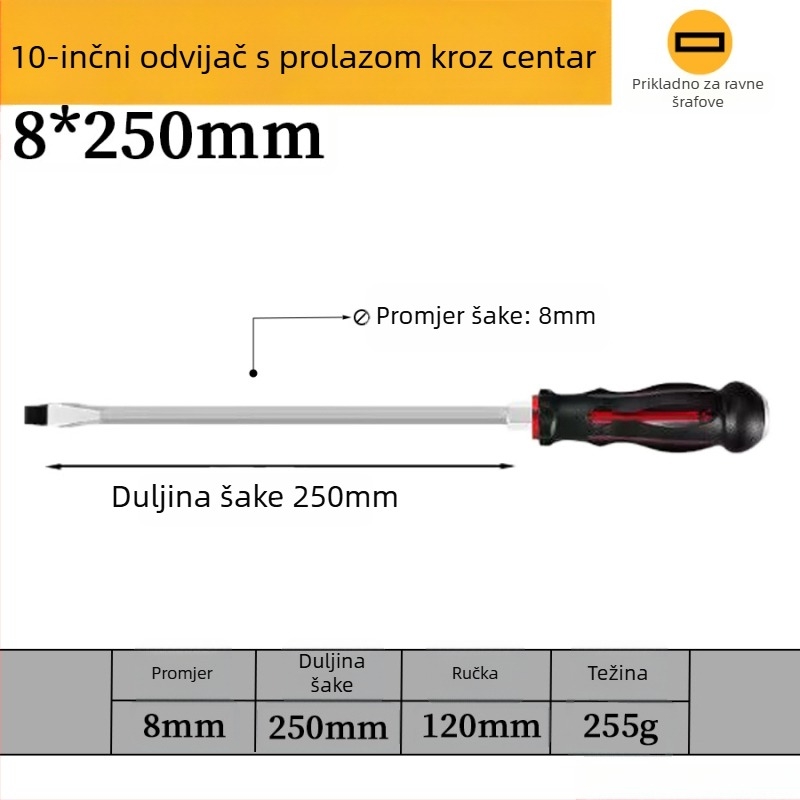 Skup šrafcigala s magnetskim krom-vanadijem čelika, križna i ravna glava, PP/TPR držač