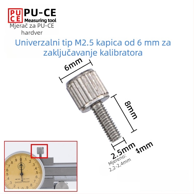Set pričvrsnih vijaka za Vernier kaliper — zaključavajući vijci za digitalni mjerni visinomjer i mjerni dubinomjer
