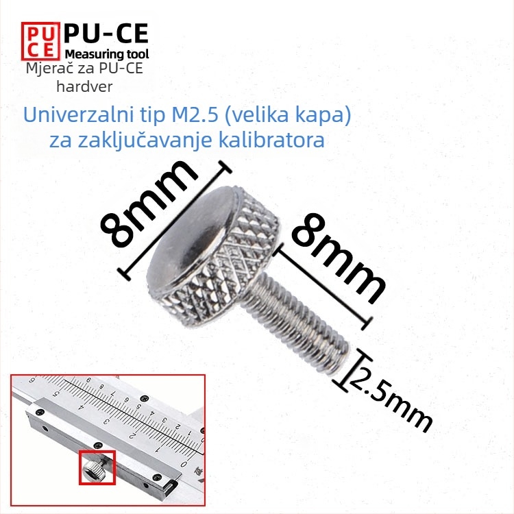 Set pričvrsnih vijaka za Vernier kaliper — zaključavajući vijci za digitalni mjerni visinomjer i mjerni dubinomjer