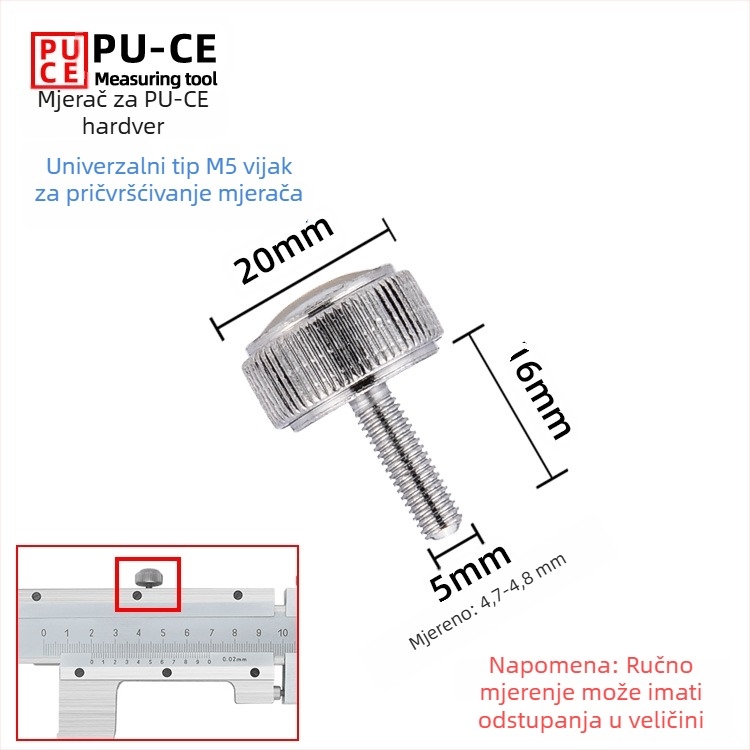 Set pričvrsnih vijaka za Vernier kaliper — zaključavajući vijci za digitalni mjerni visinomjer i mjerni dubinomjer