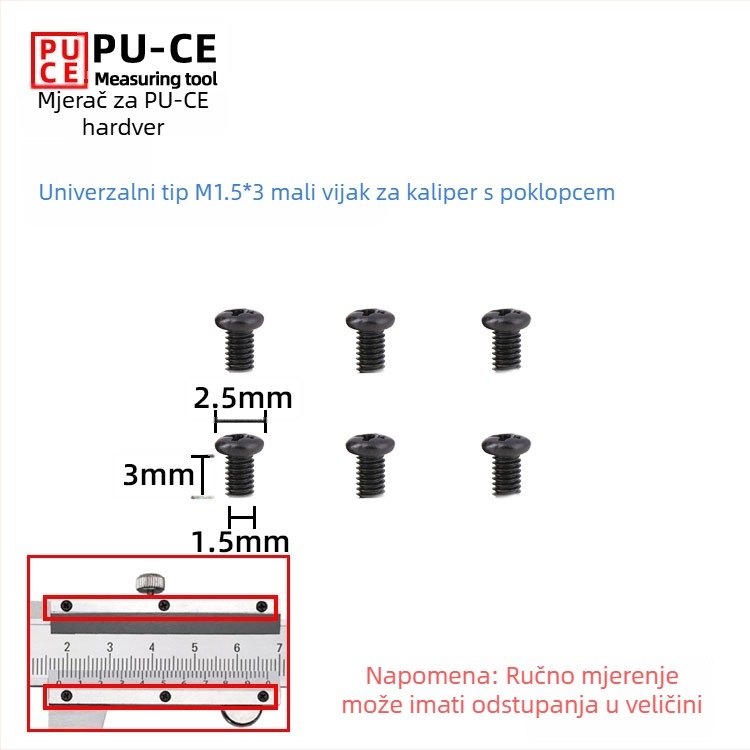 Set pričvrsnih vijaka za Vernier kaliper — zaključavajući vijci za digitalni mjerni visinomjer i mjerni dubinomjer