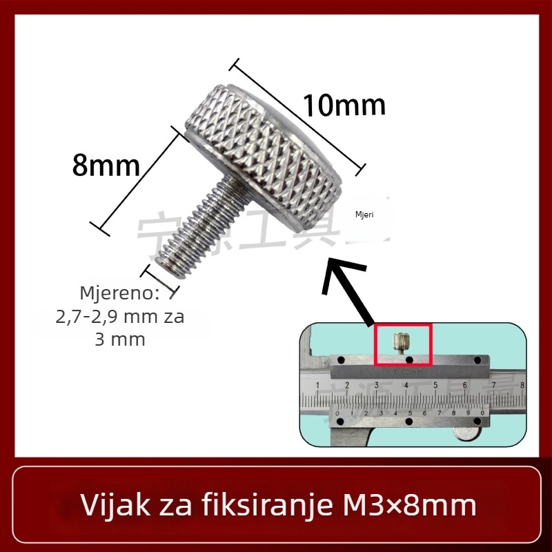 Set pričvrsnih vijaka za Vernier kaliper — zaključavajući vijci za digitalni mjerni visinomjer i mjerni dubinomjer