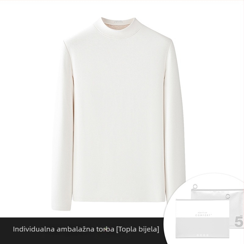 Muški termalni set od viskoze s baršunastom podstavom, ekstra debeli, okrugli ovratnik, dugi rukavi, gornji dio i hlače