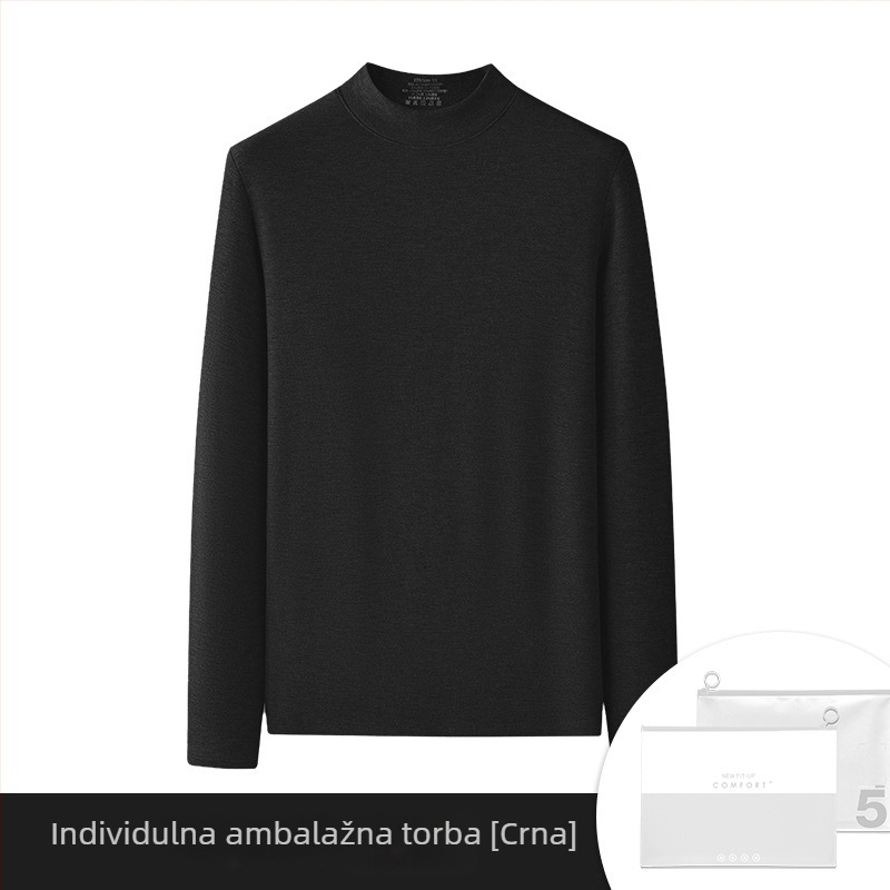 Muški termalni set od viskoze s baršunastom podstavom, ekstra debeli, okrugli ovratnik, dugi rukavi, gornji dio i hlače