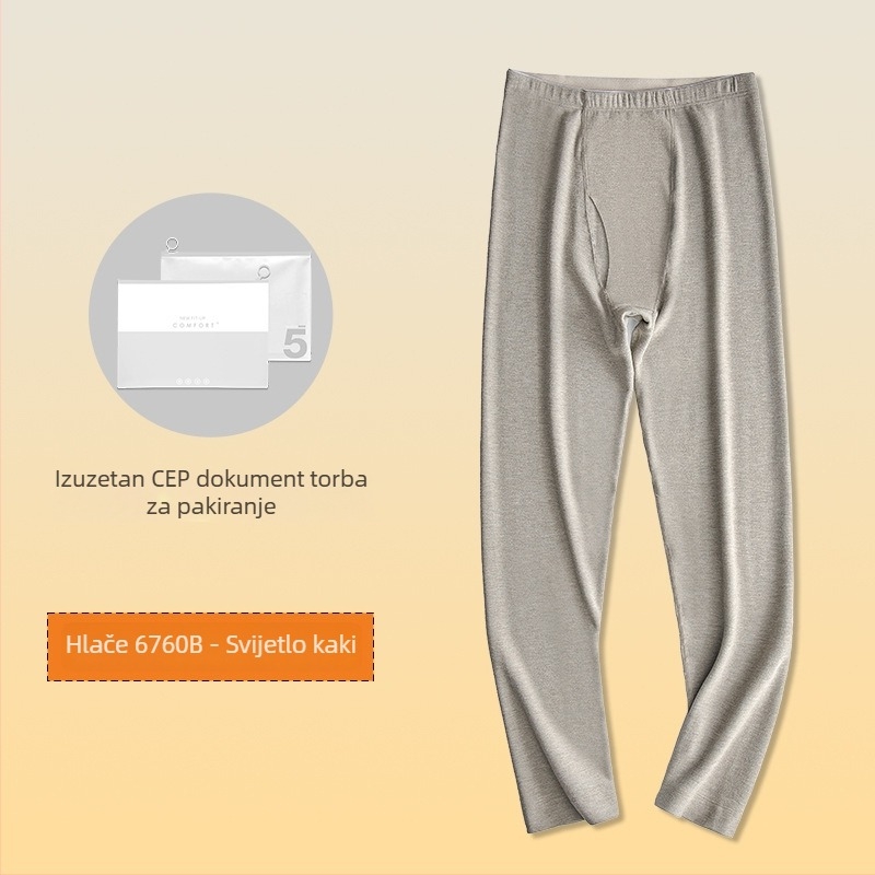 Muški termalni set od viskoze s baršunastom podstavom, ekstra debeli, okrugli ovratnik, dugi rukavi, gornji dio i hlače