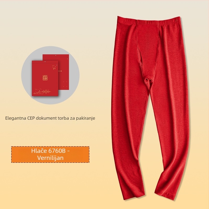 Muški termalni set od viskoze s baršunastom podstavom, ekstra debeli, okrugli ovratnik, dugi rukavi, gornji dio i hlače