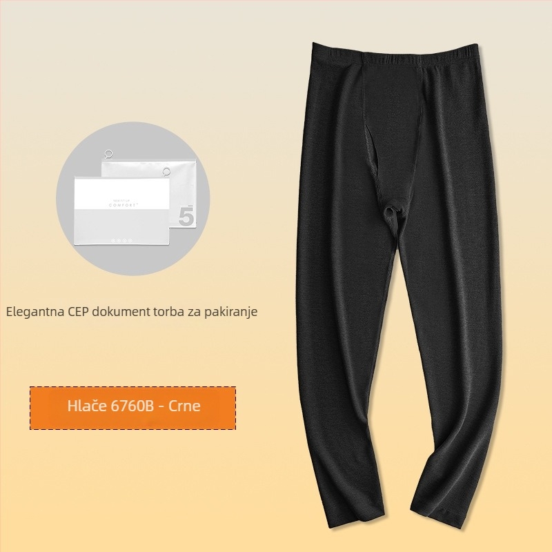 Muški termalni set od viskoze s baršunastom podstavom, ekstra debeli, okrugli ovratnik, dugi rukavi, gornji dio i hlače