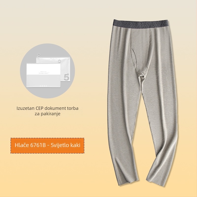 Muški termalni set od viskoze s baršunastom podstavom, ekstra debeli, okrugli ovratnik, dugi rukavi, gornji dio i hlače