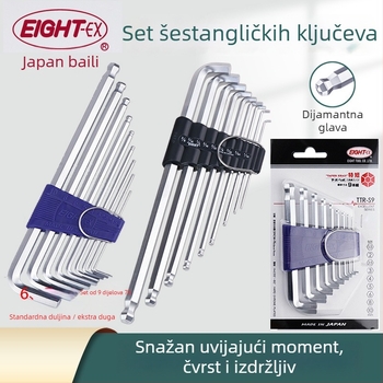 Bailey skup unutrašnjih šestero-ključev, 8 kom, modeli TTR-S7/TTR-S9, SVCM+ materijal, elektroplatiranje