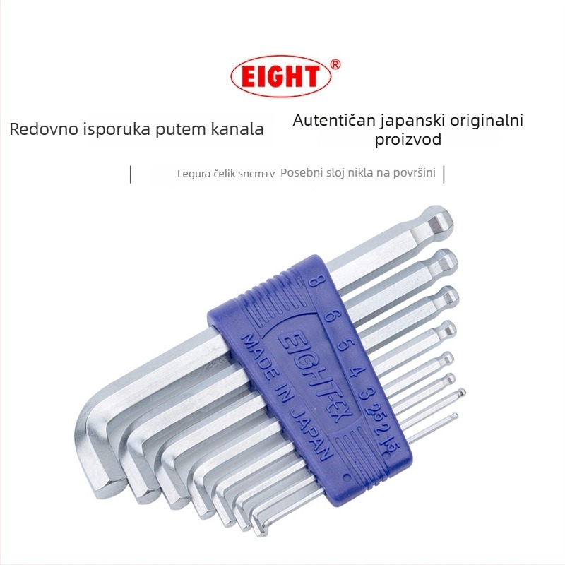 Bailey skup unutrašnjih šestero-ključev, 8 kom, modeli TTR-S7/TTR-S9, SVCM+ materijal, elektroplatiranje