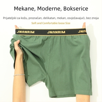 Muške bokserice od pamuka, ležernog kroja, jednobojne, prozračne, srednji struk