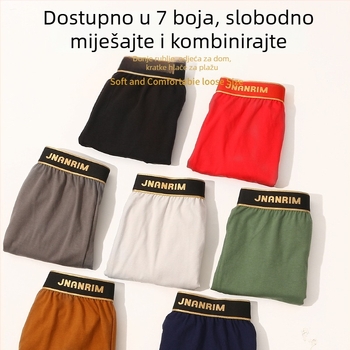 Muške bokserice od pamuka, ležernog kroja, jednobojne, prozračne, srednji struk