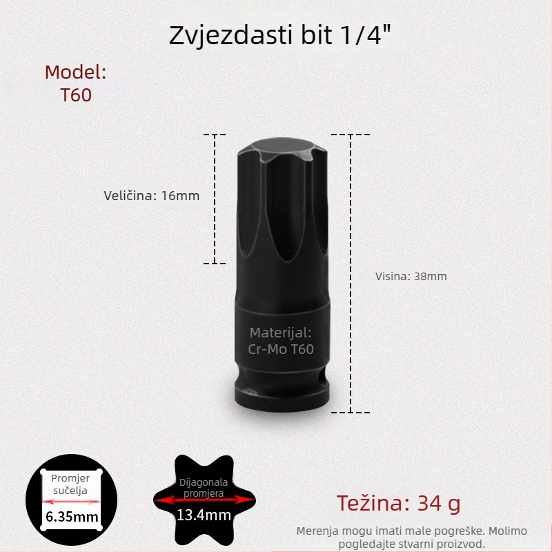 Galic pneumatski brzi odvijač s šesterokutnim socketom, kromomolibden čelik, Zhejiang podrijetlo