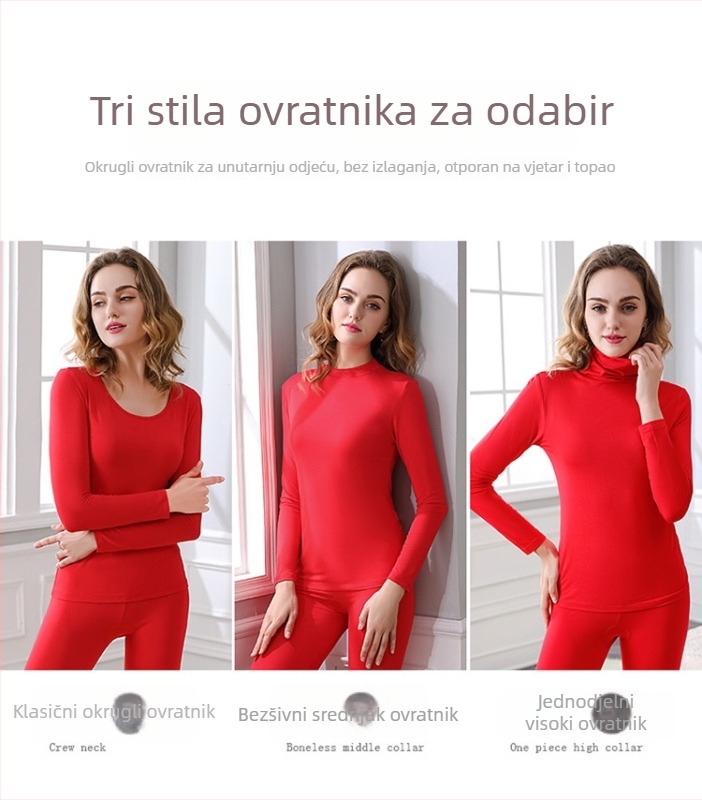 Ženski Modalni set za bazni sloj – glavni materijal: viskoza 95%, podstava: modal 95%, tanak, jednoslojni sloj, uski kroj