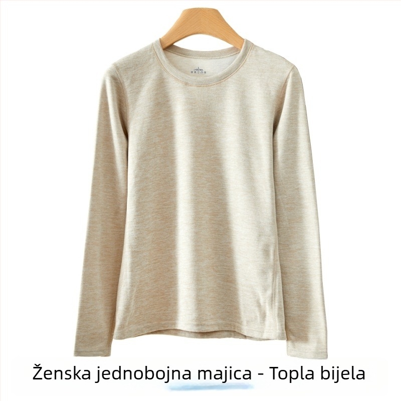 Unisex termalni set donjeg rublja — mješavina vune i svile, viskoze, spandeksa i poliestera; velur završetak; srednja težina; okrugli vrat, dugi rukavi; gornji dio + hlače