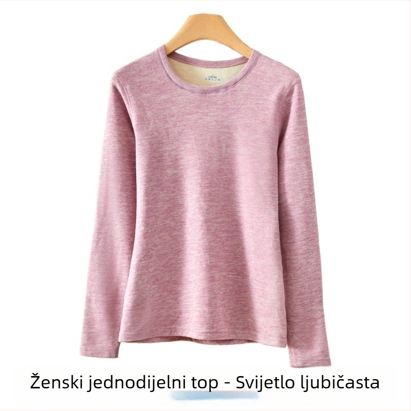 Unisex termalni set donjeg rublja — mješavina vune i svile, viskoze, spandeksa i poliestera; velur završetak; srednja težina; okrugli vrat, dugi rukavi; gornji dio + hlače