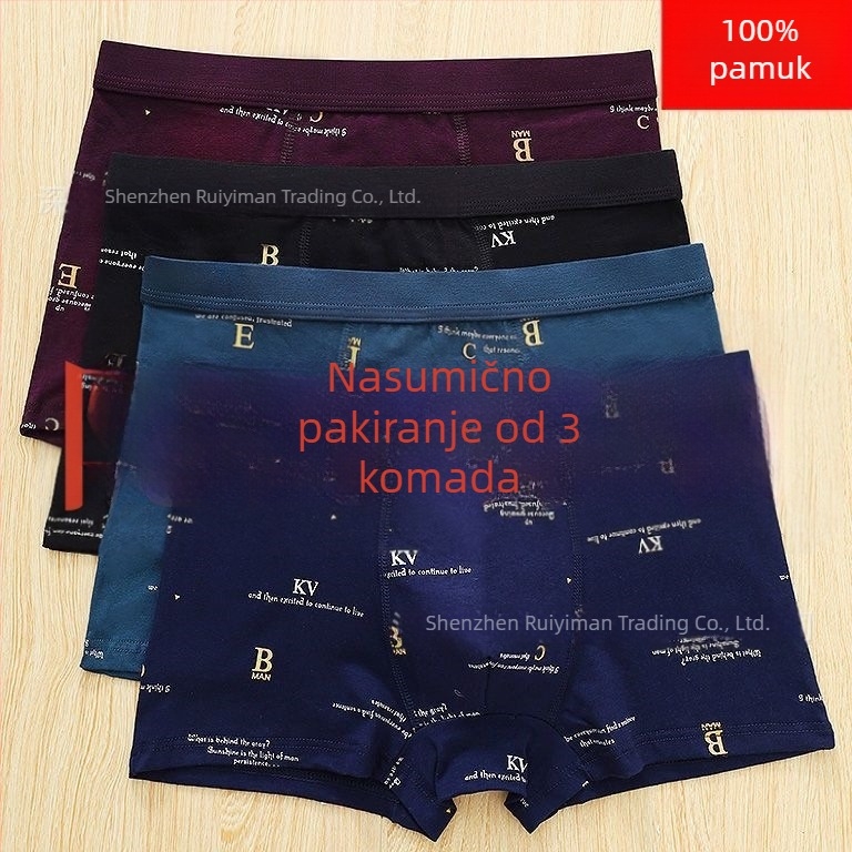 4 komada antibakterijskih muških pamuknih bokserica, udobne i prozračne, velike veličine