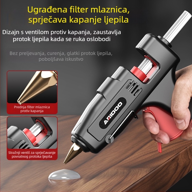 Pistol za topljeno ljepilo, promjera 11 mm, snažan, ručni, za kućnu uporabu, Airuidun